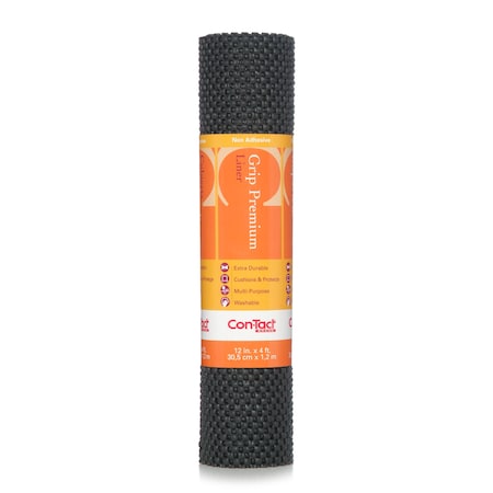 Con-Tact Brand Grip Premium Drawer and Shelf Liner, Black 12"x4 Ft., PK6 04F-C6L51-06